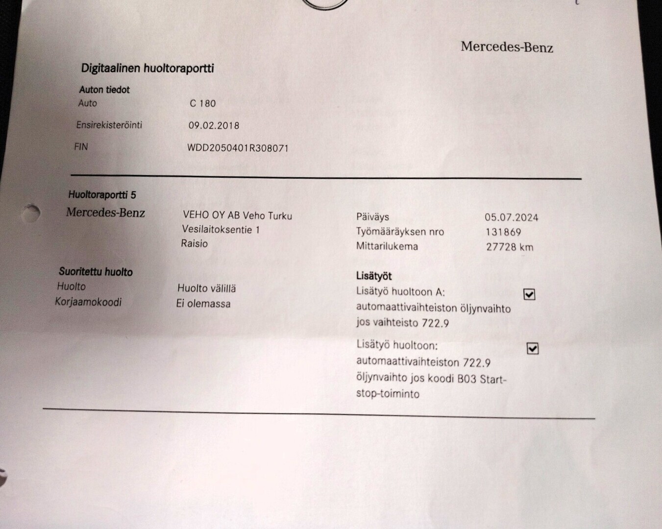 MERCEDES-BENZ C 2018