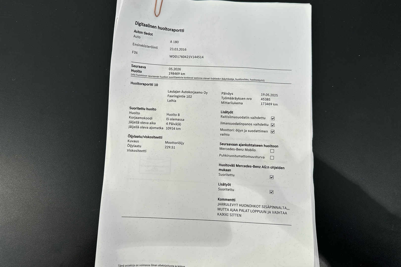 MERCEDES-BENZ A 2016