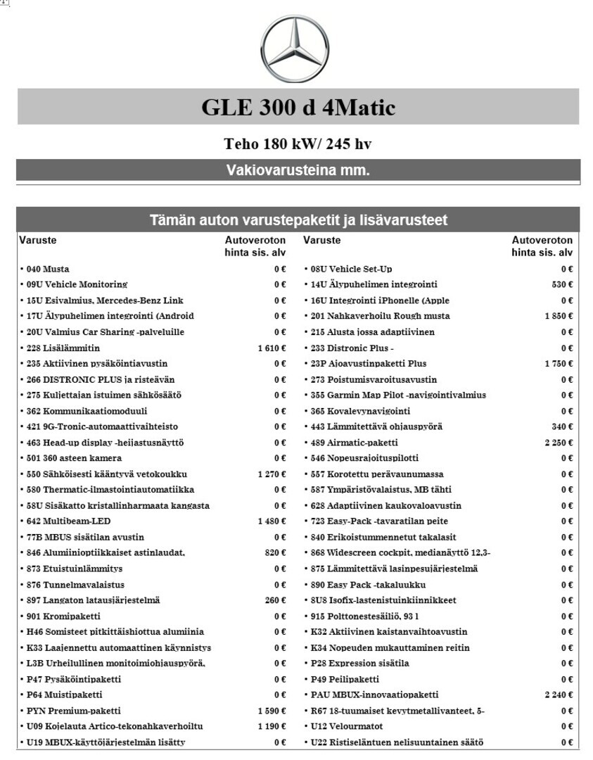 MERCEDES-BENZ GLE 2020