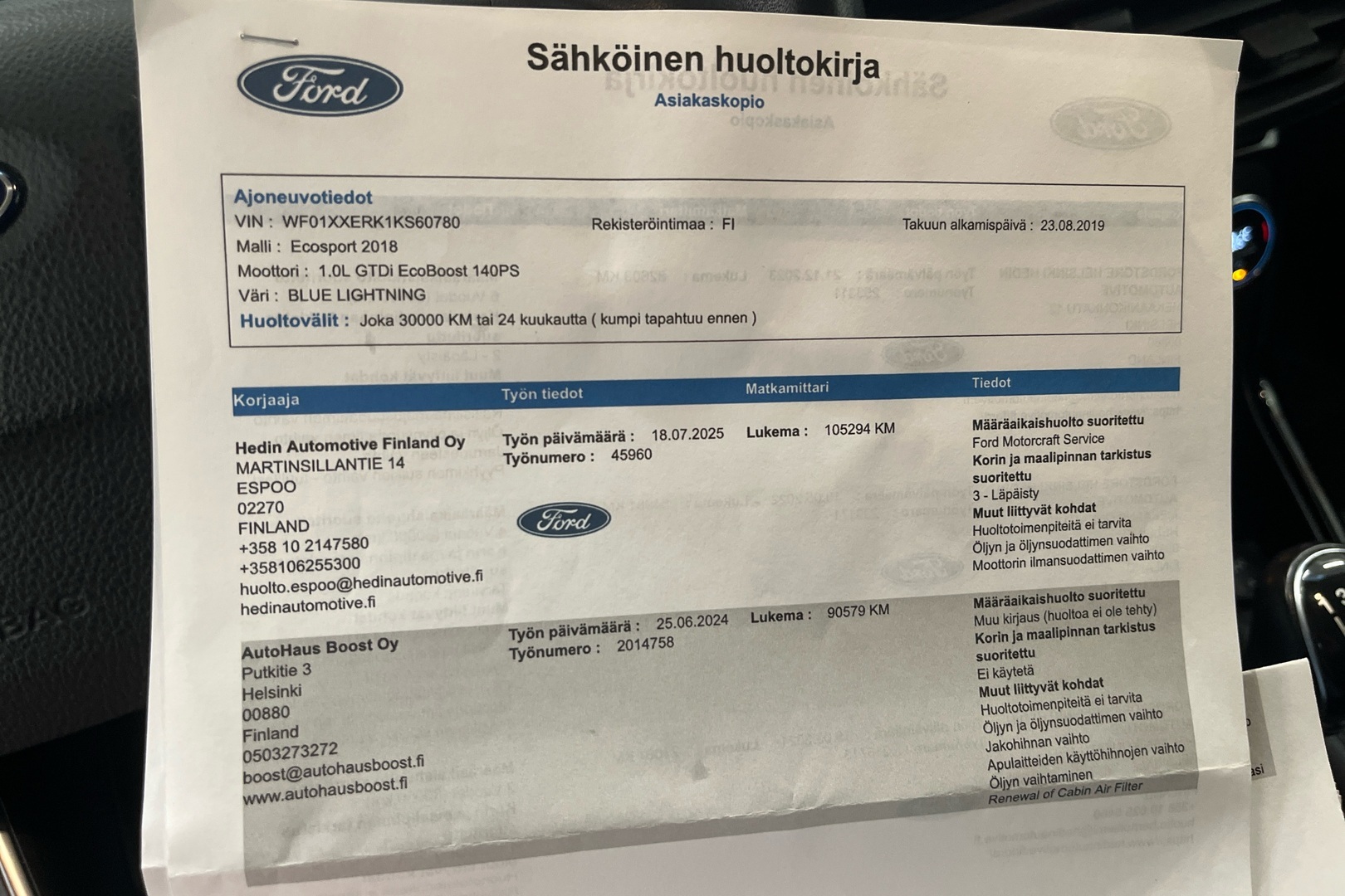 FORD Ecosport 2019
