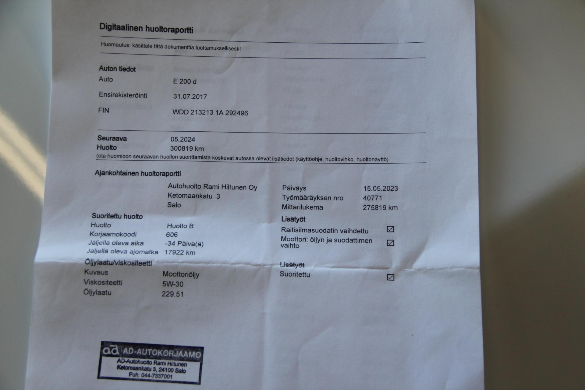 MERCEDES-BENZ E 2017