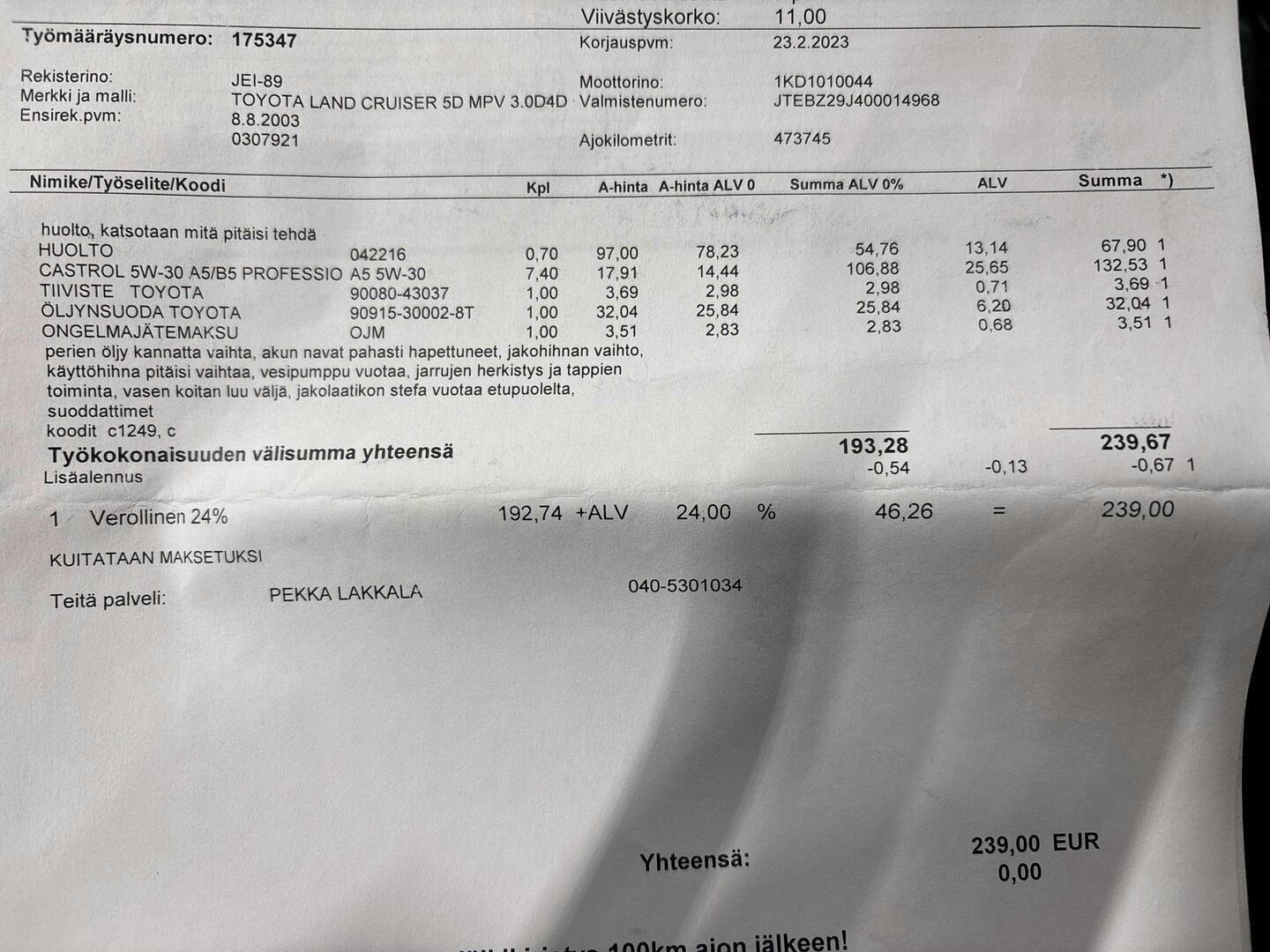 TOYOTA Land Cruiser 2003