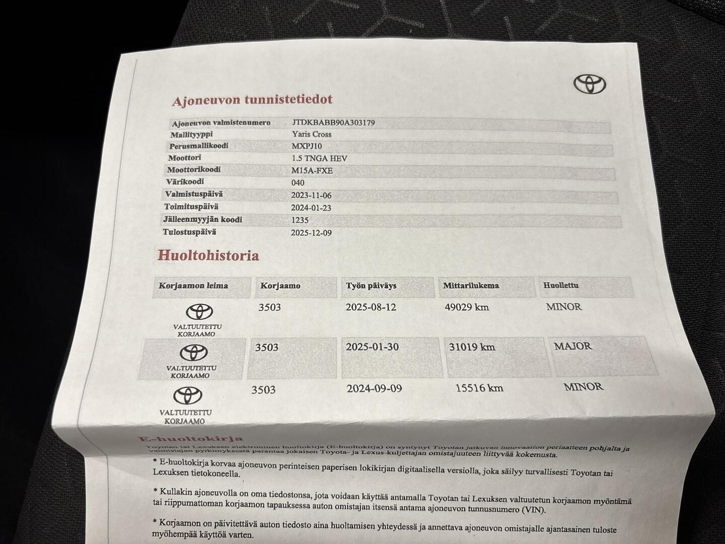 TOYOTA YARIS CROSS 2024