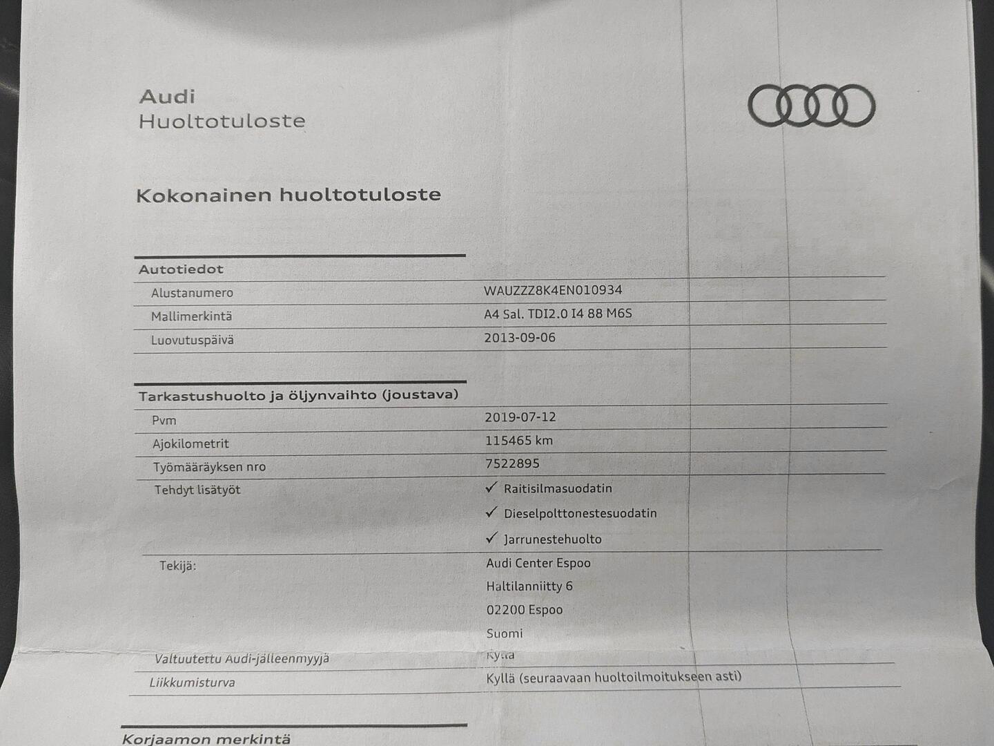 AUDI A4 2013