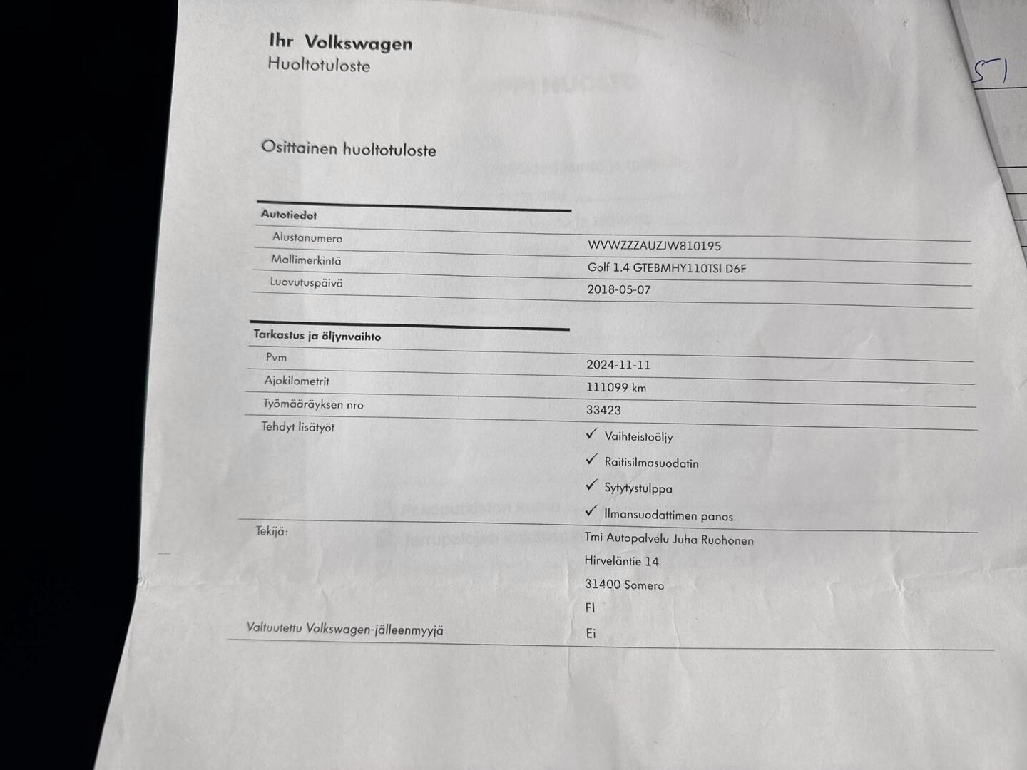 VOLKSWAGEN Golf 2018