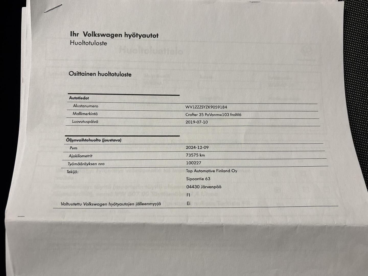 VOLKSWAGEN CRAFTER 2019