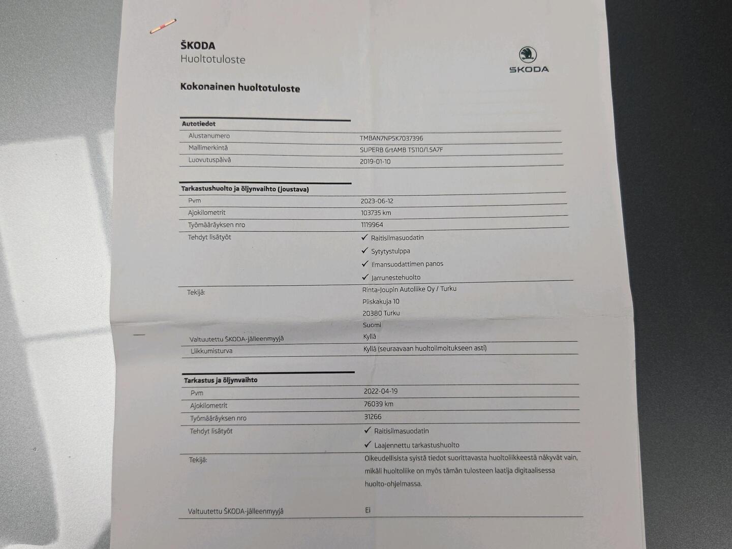 SKODA SUPERB 2019