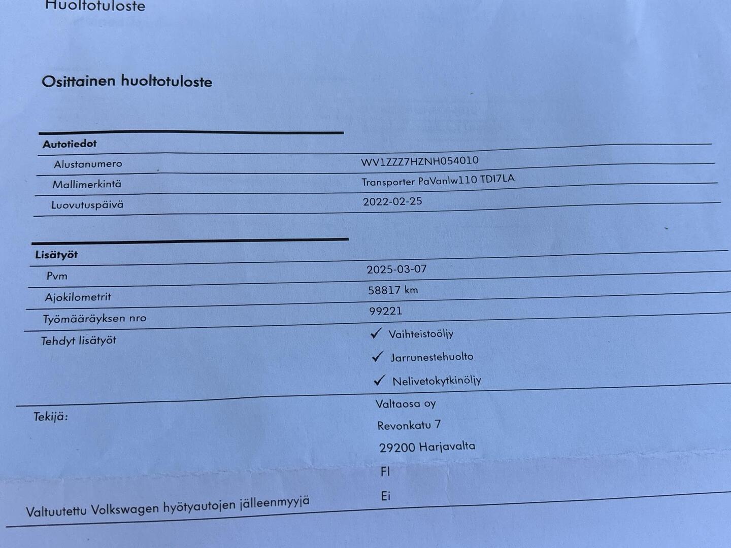 VOLKSWAGEN Transporter 2022