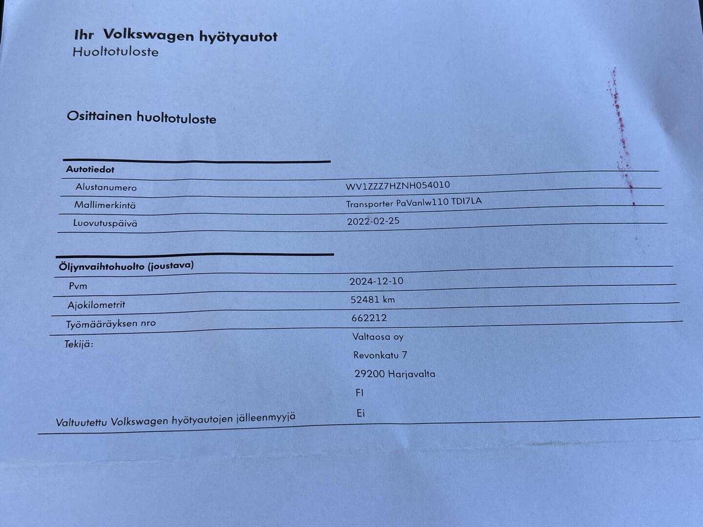 VOLKSWAGEN Transporter 2022