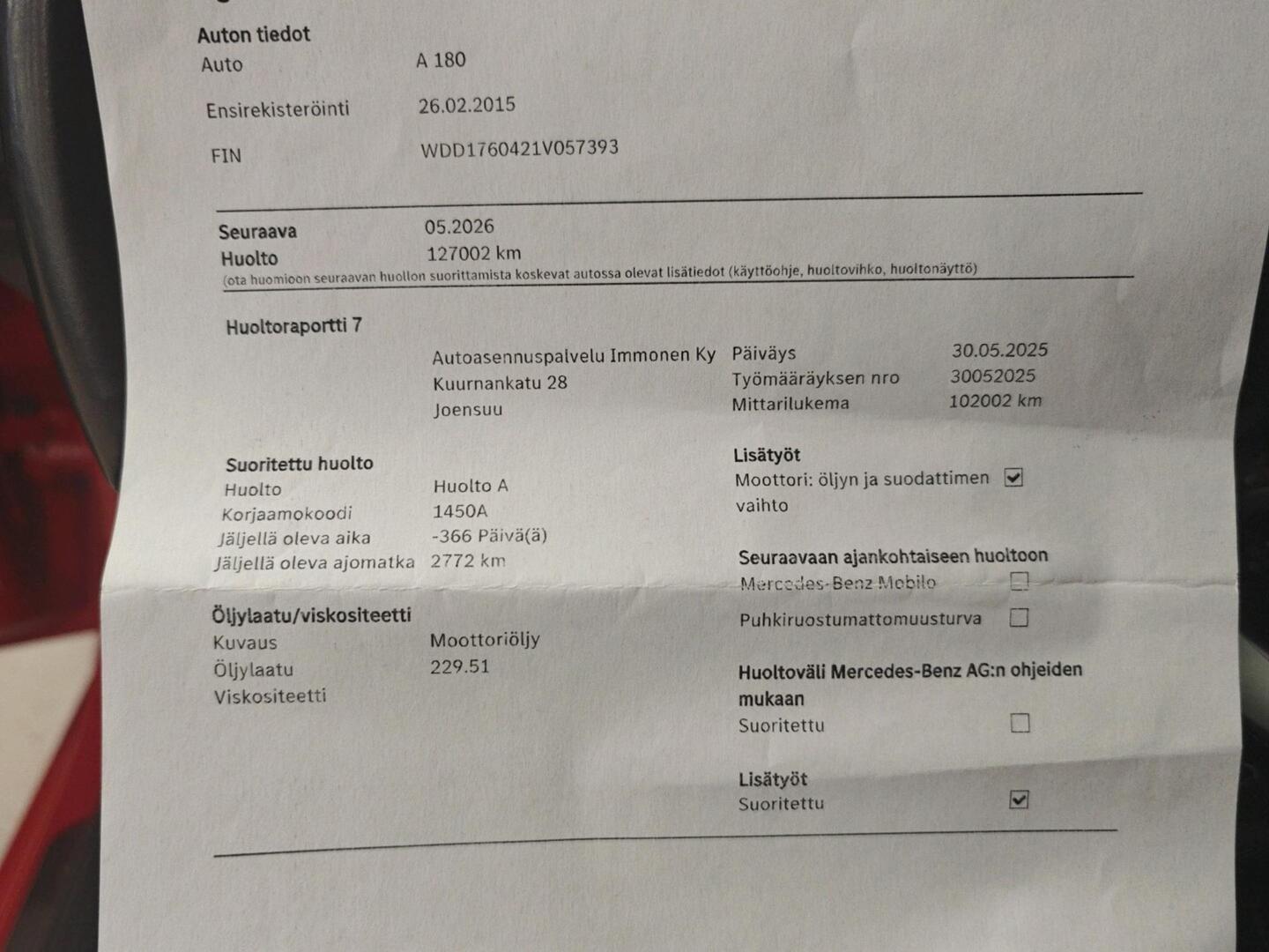 MERCEDES-BENZ A 2015