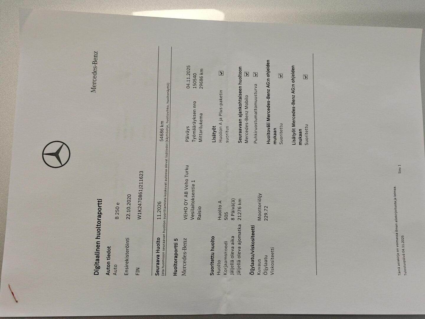 MERCEDES-BENZ B 2020