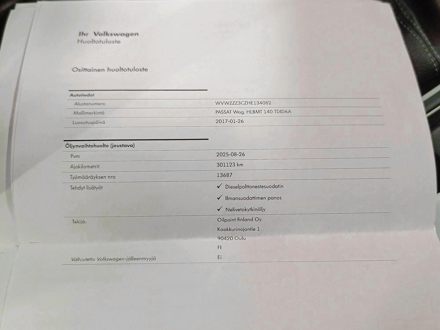 VOLKSWAGEN Passat 2017