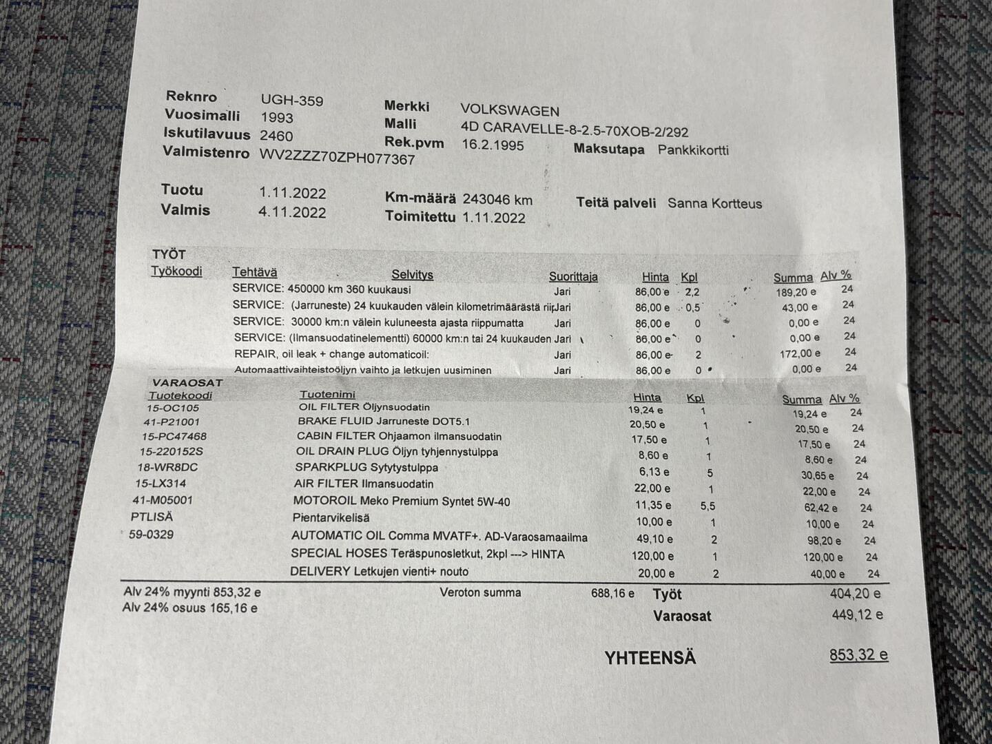 VOLKSWAGEN Caravelle 1993