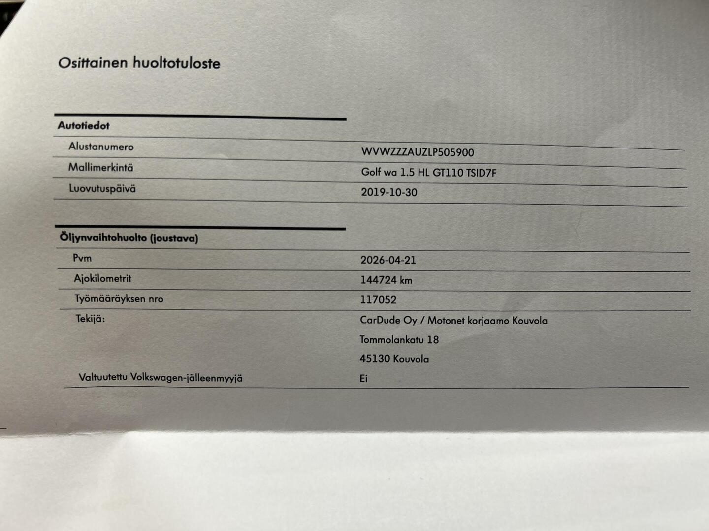 VOLKSWAGEN Golf 2020