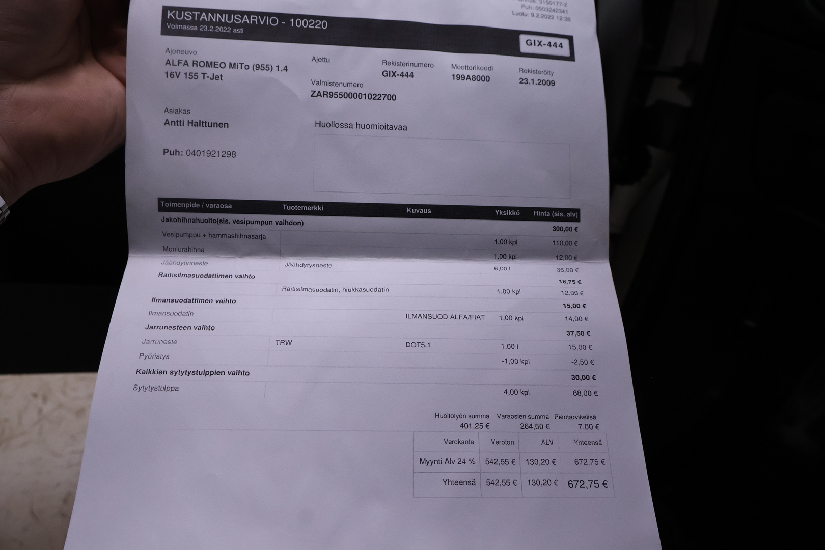 ALFA ROMEO MiTo 2009