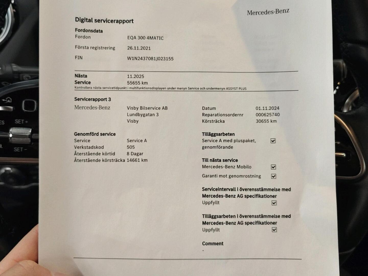 MERCEDES-BENZ EQA 2022