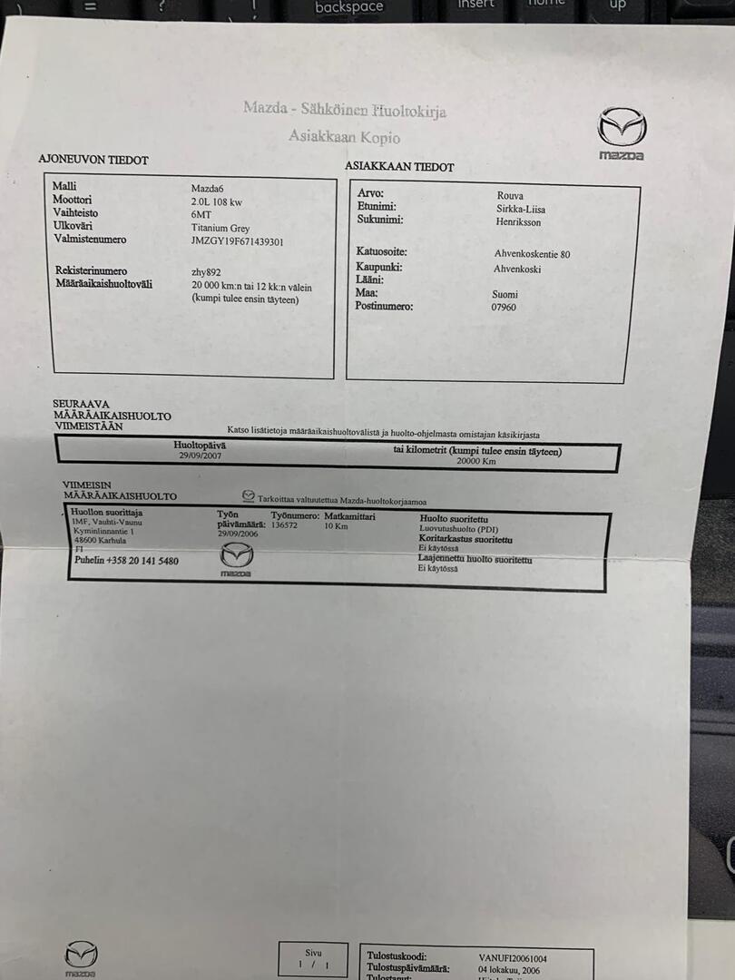 MAZDA 6 2006