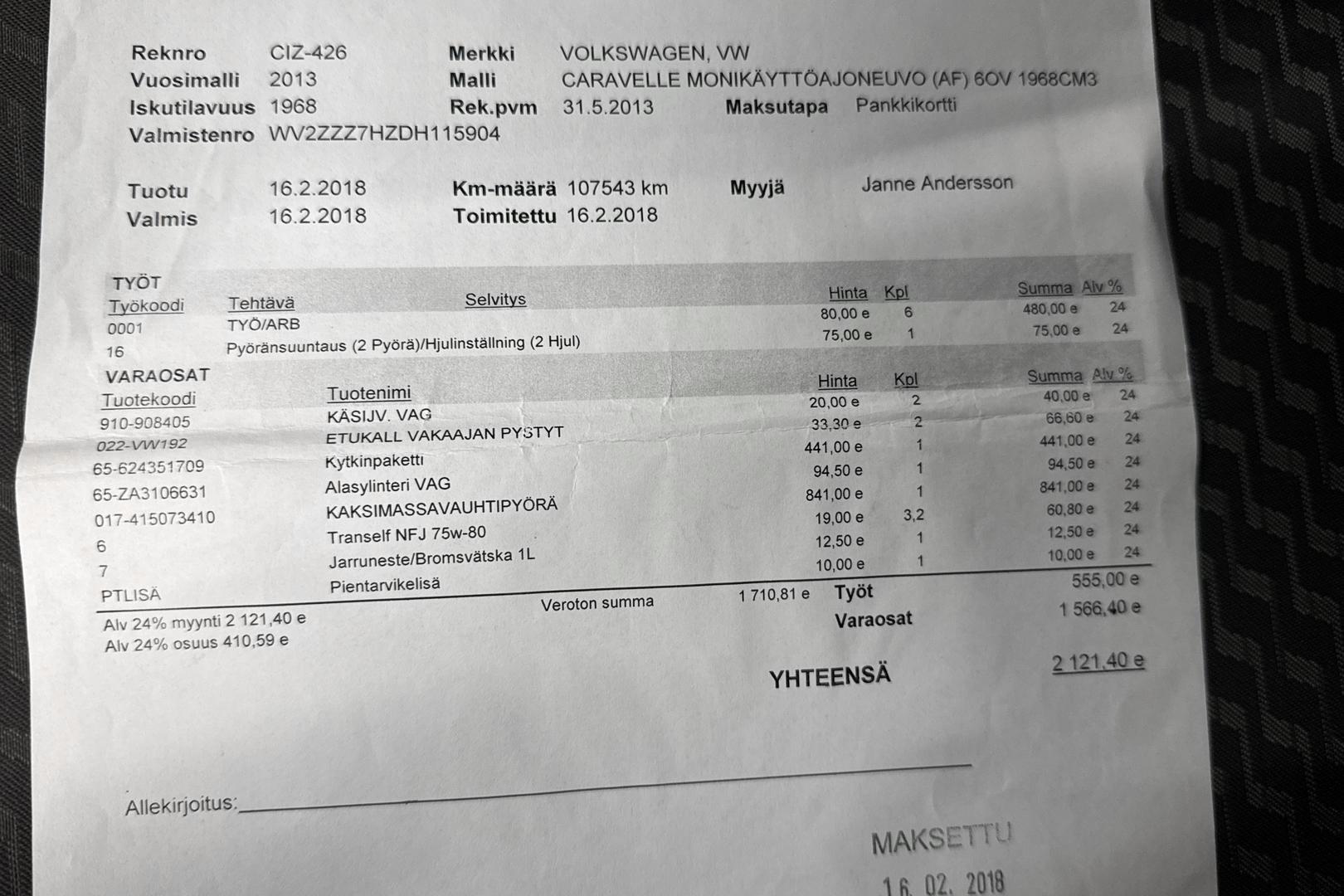 VOLKSWAGEN CARAVELLE 2013