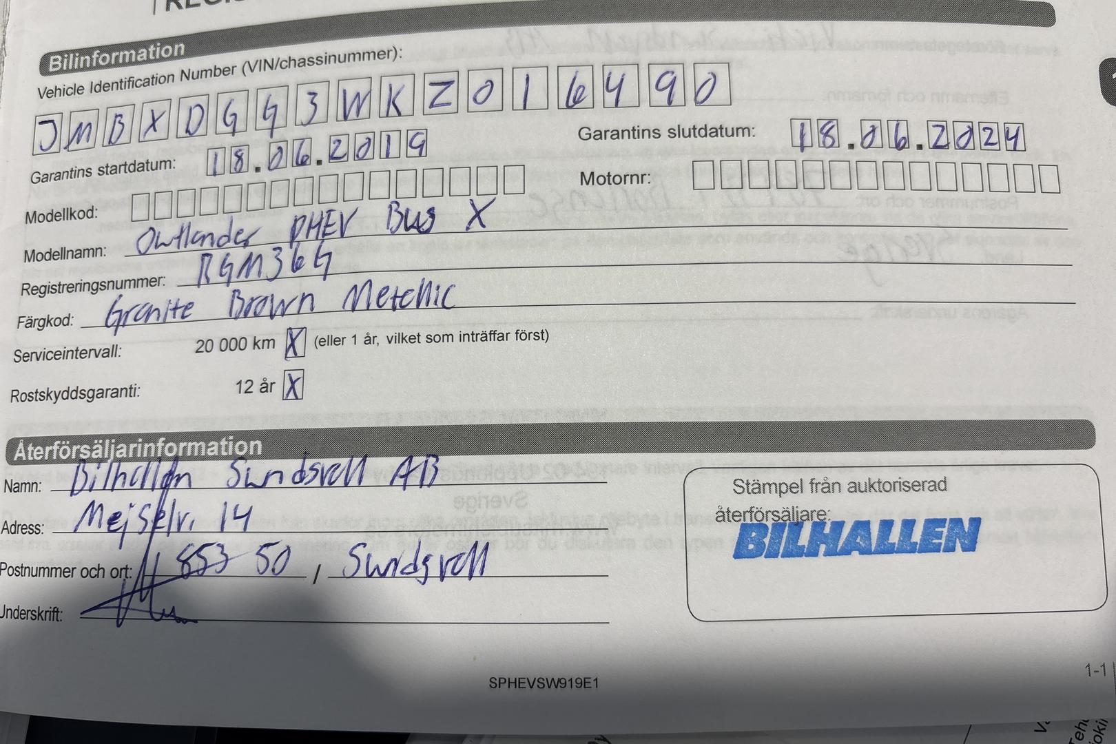 Mitsubishi Outlander PHEV 2019