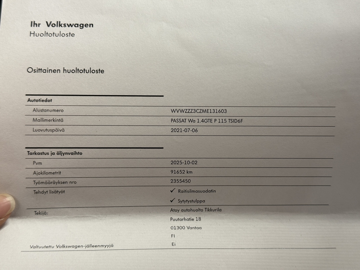 VOLKSWAGEN Passat 2021