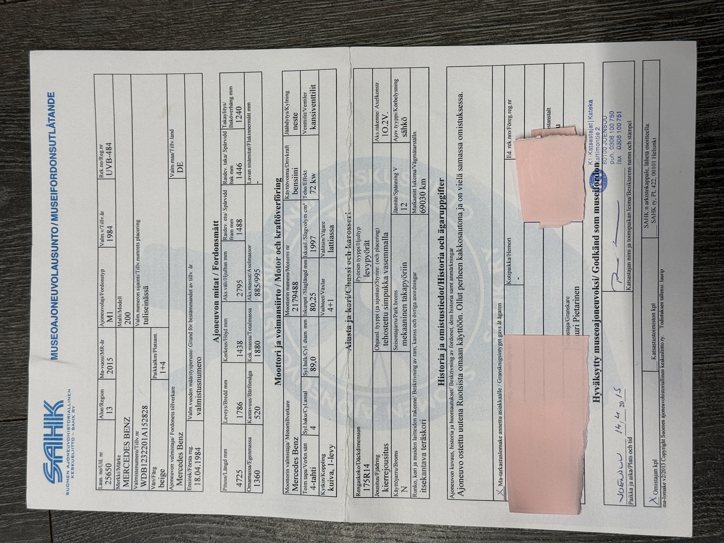 MERCEDES-BENZ 200 1984