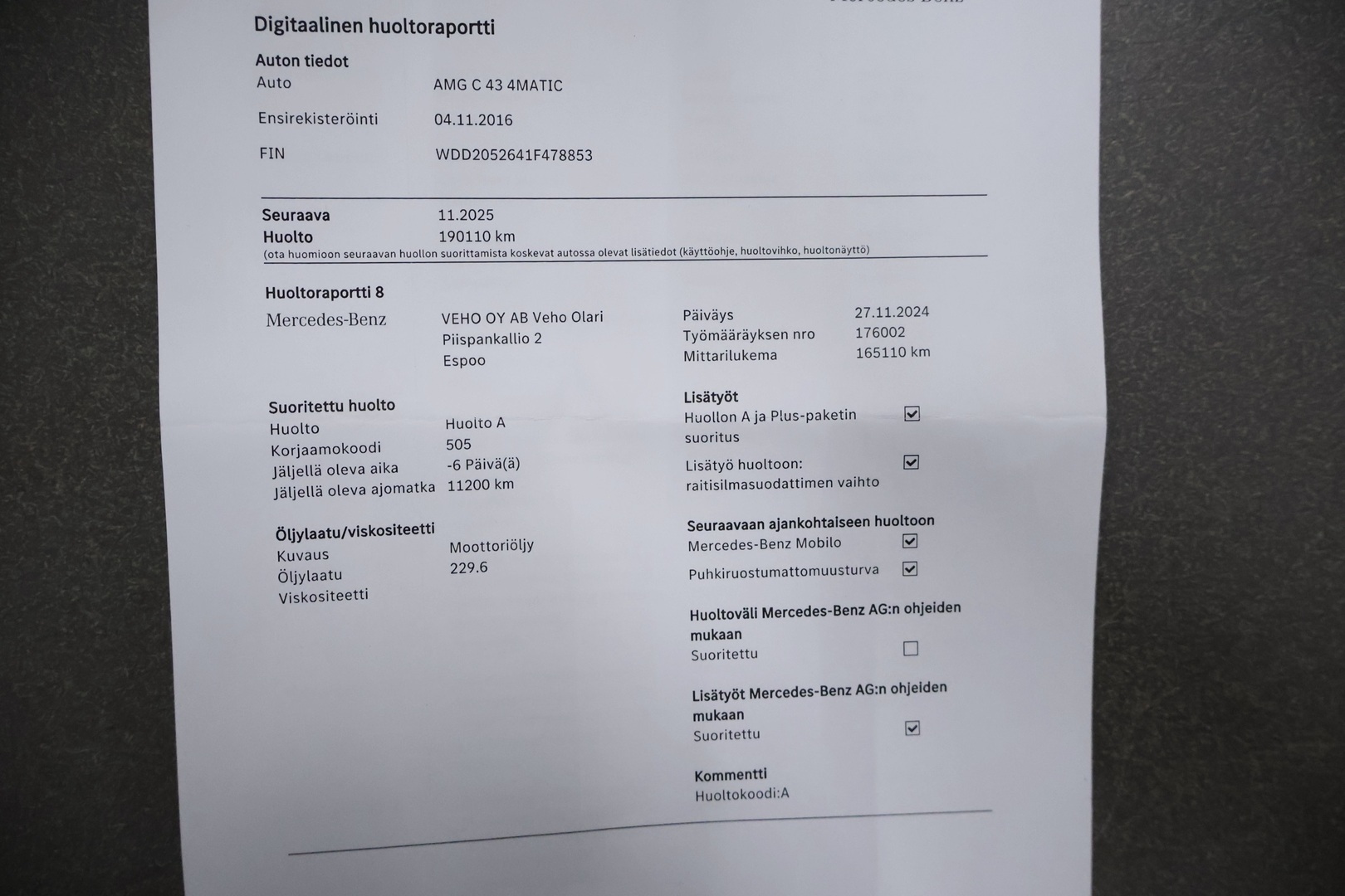 MERCEDES-BENZ C 43 AMG 2016