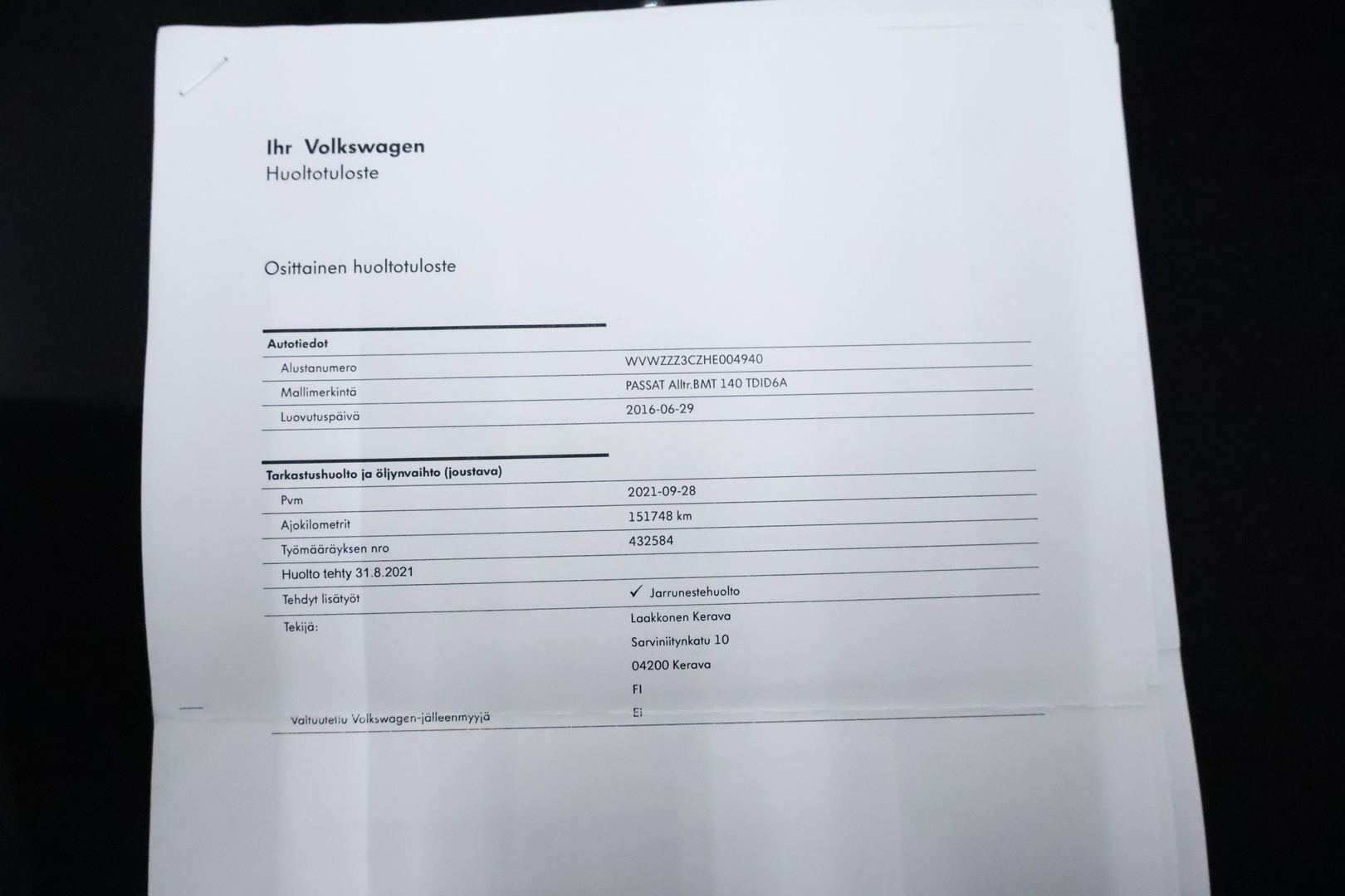 VOLKSWAGEN Passat 2017