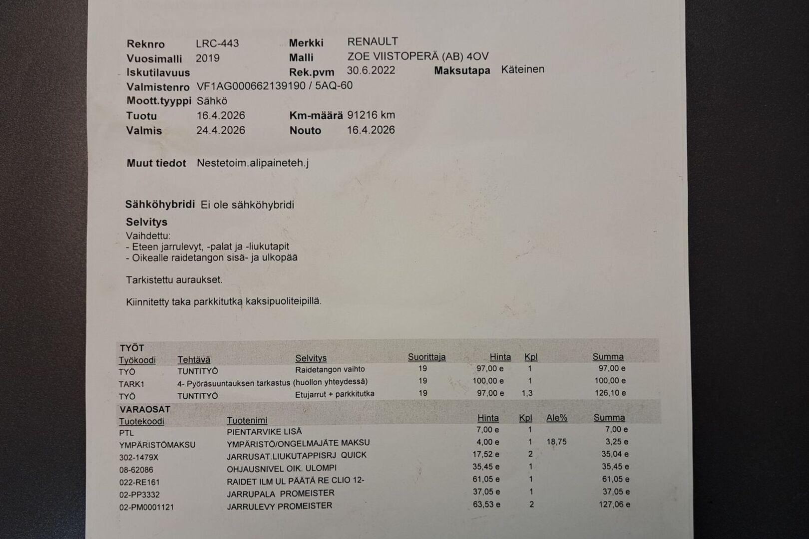 RENAULT Zoe 2019