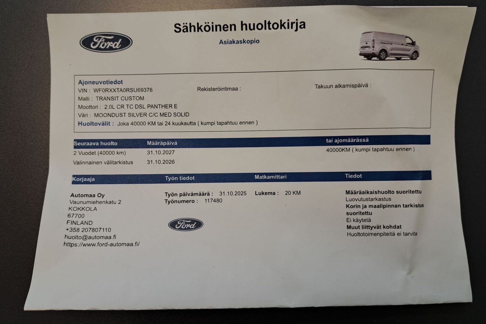 FORD Transit Custom 2025