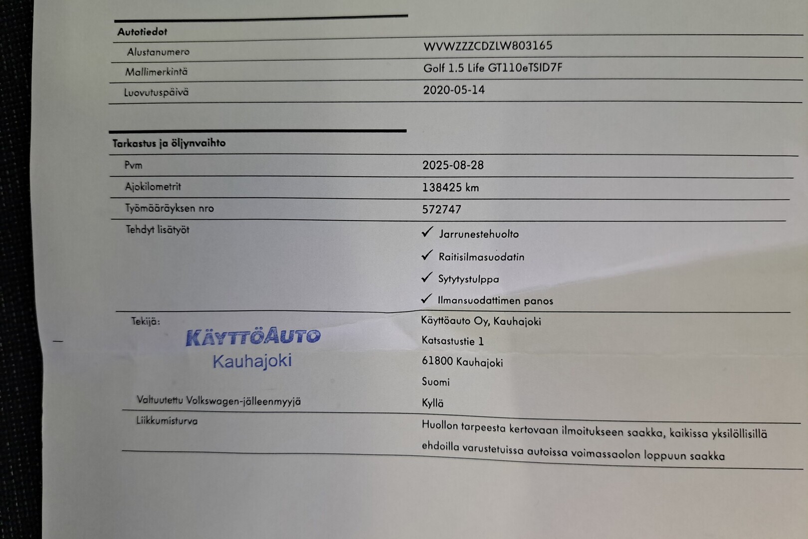 VOLKSWAGEN Golf 2020