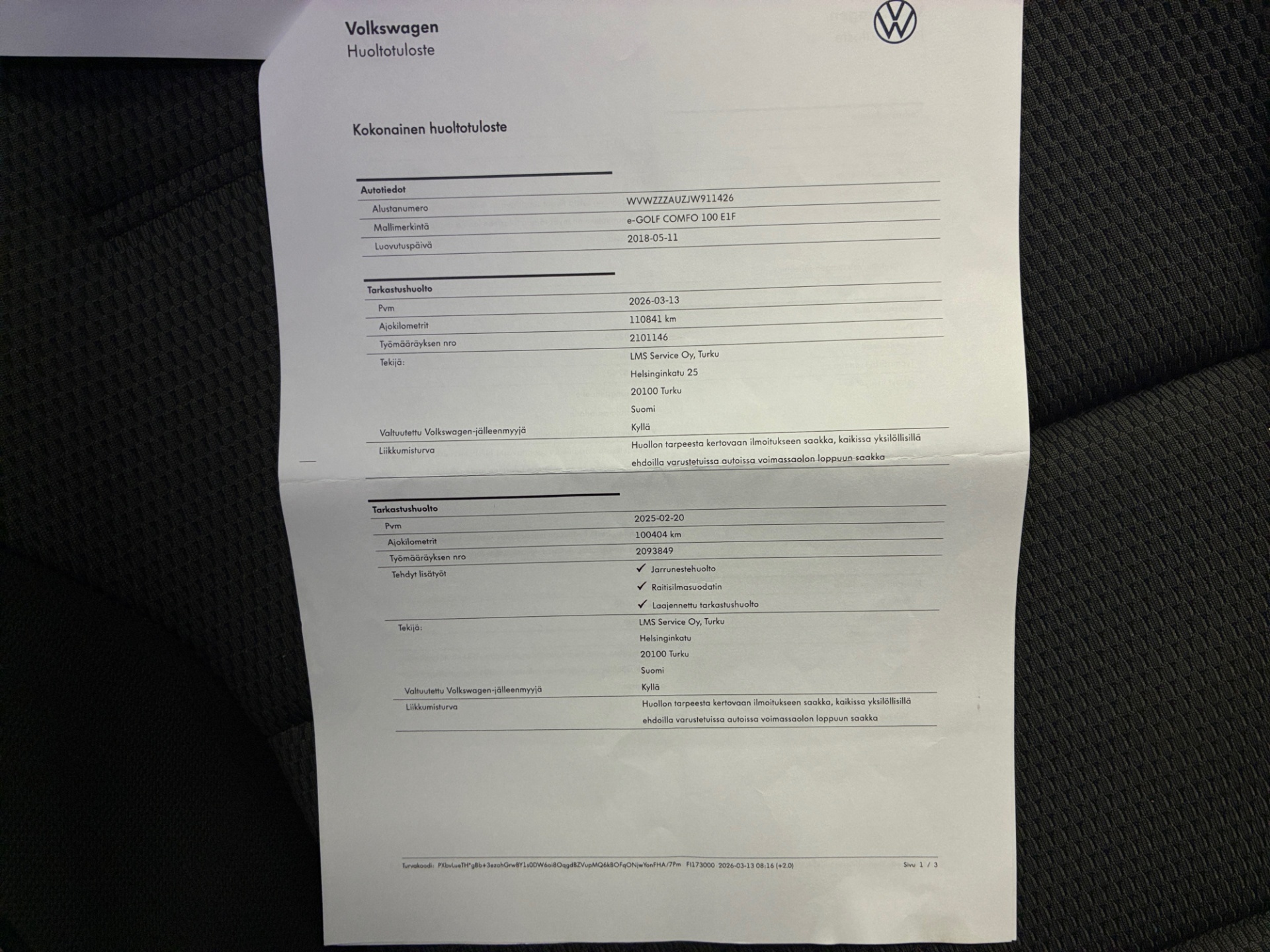 VOLKSWAGEN Golf 2018