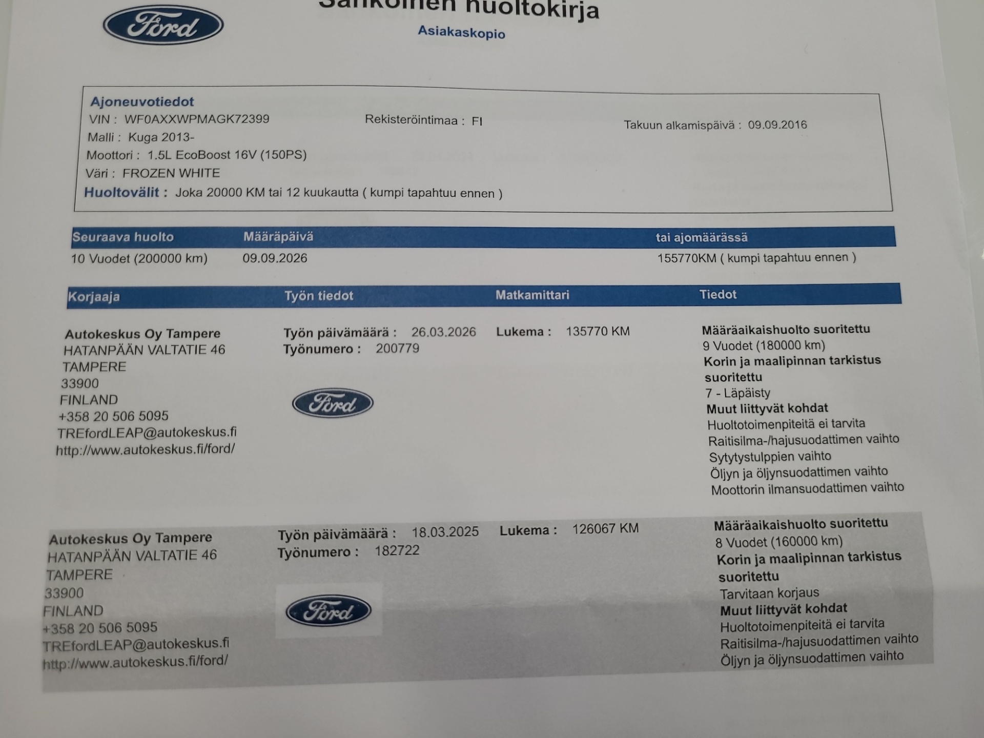FORD Kuga 2016