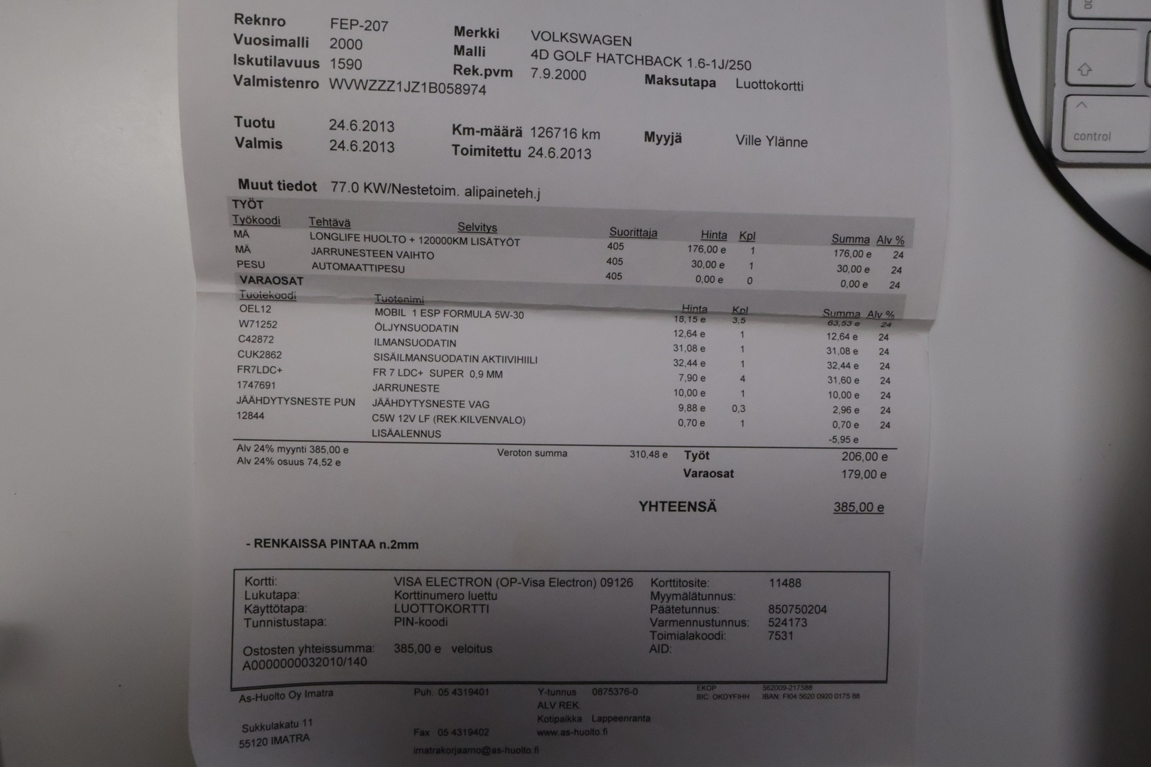 VOLKSWAGEN Golf 2001