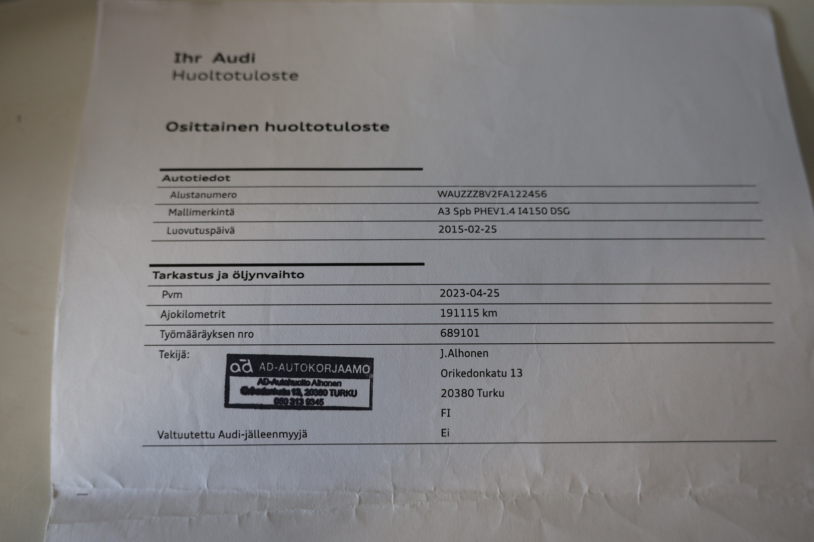 AUDI A3 2015