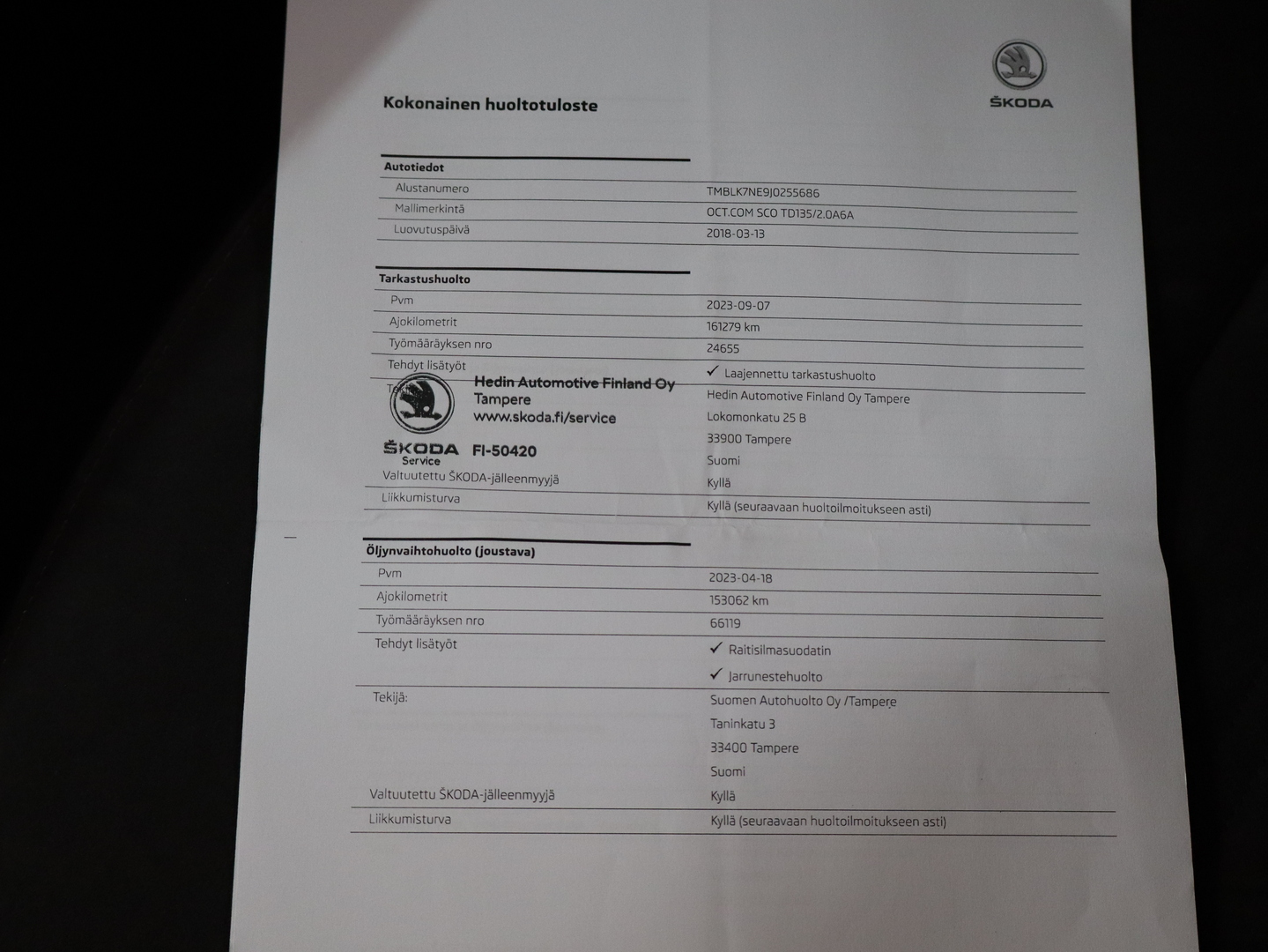 SKODA OCTAVIA 2018