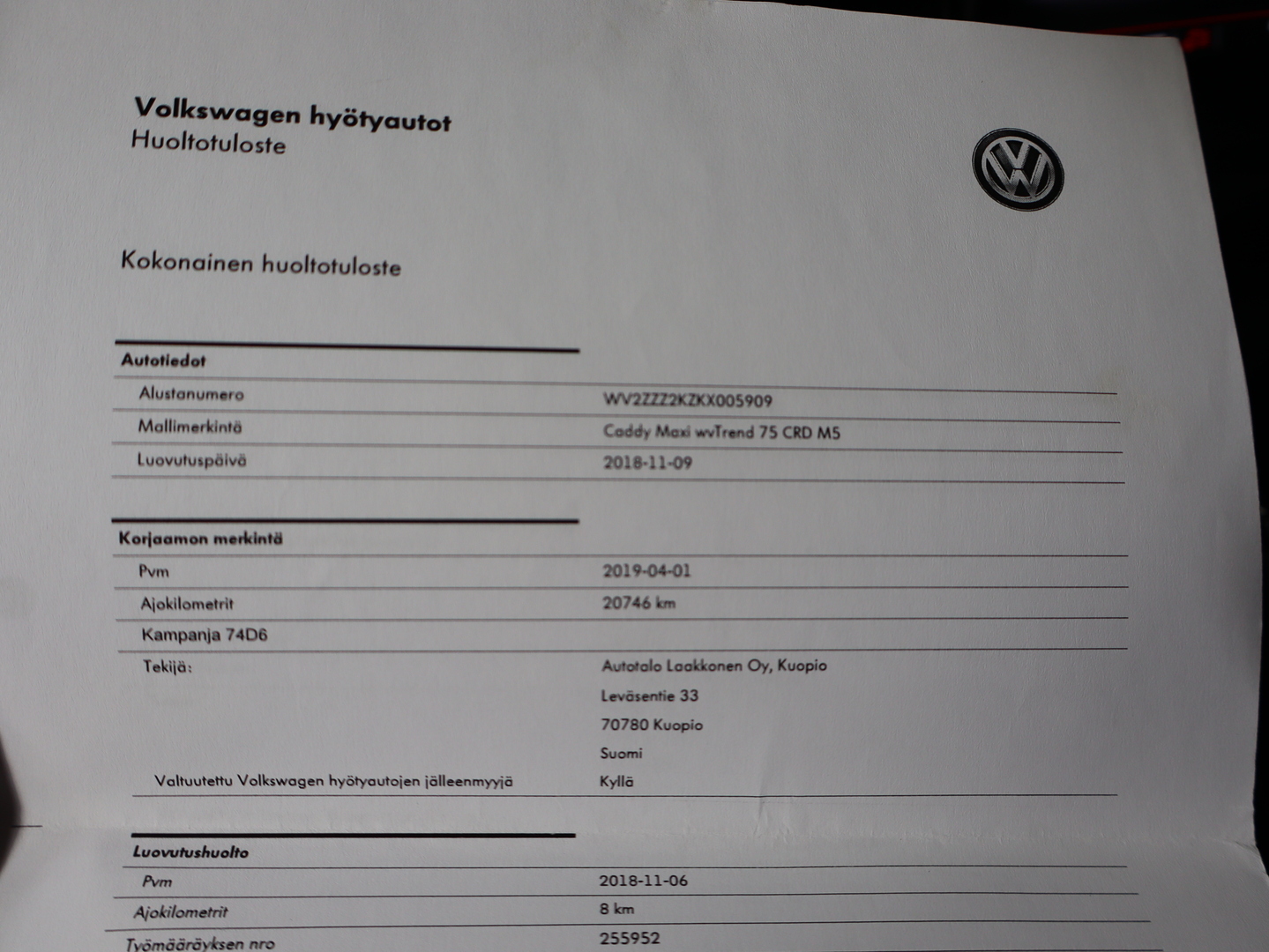 VOLKSWAGEN Caddy Maxi 2018