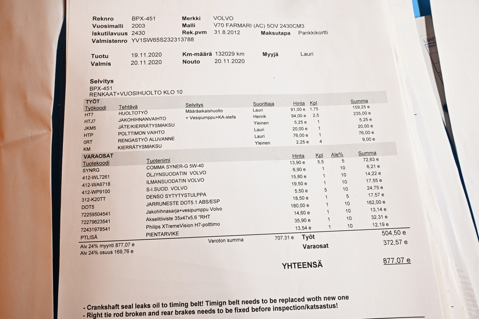 VOLVO V70 2003