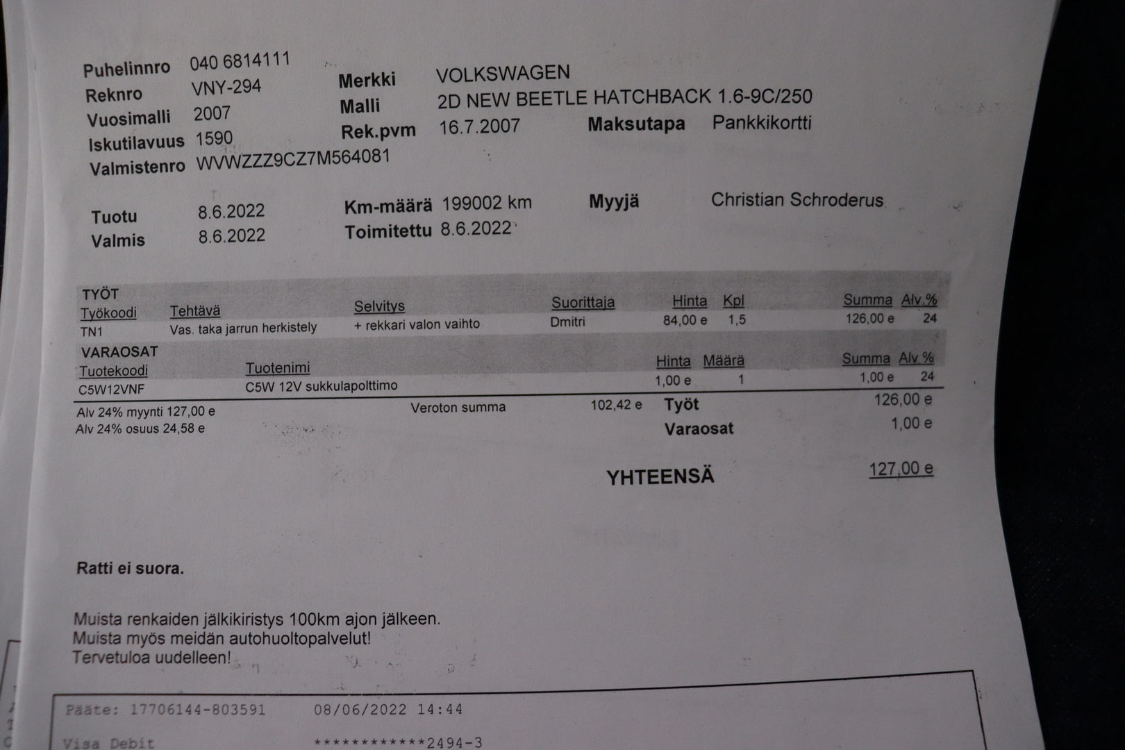 VOLKSWAGEN New Beetle 2007