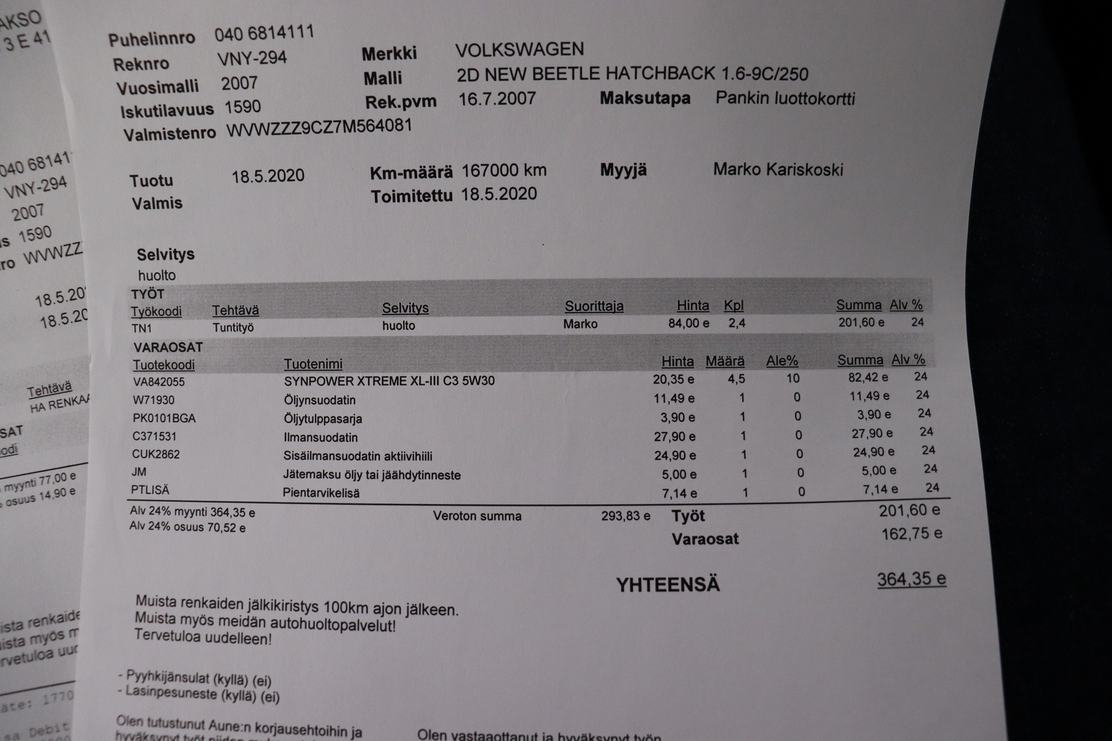 VOLKSWAGEN New Beetle 2007