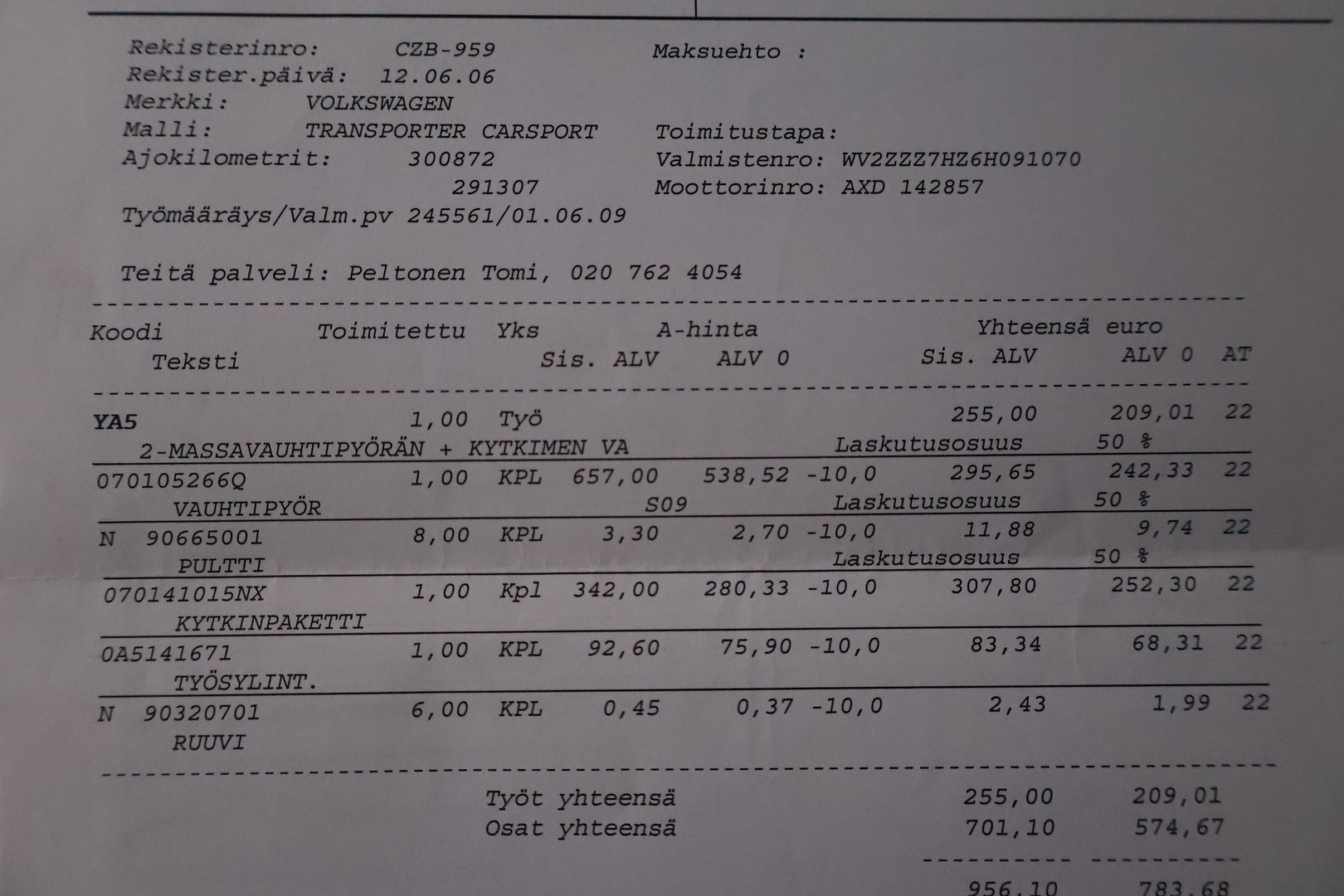 VOLKSWAGEN Transporter 2006