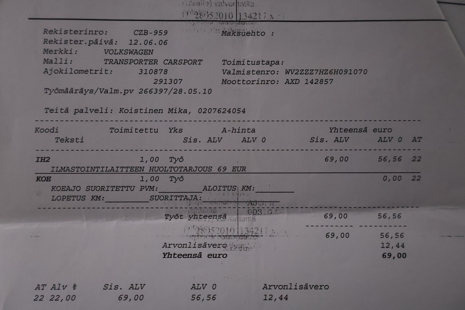 VOLKSWAGEN Transporter 2006