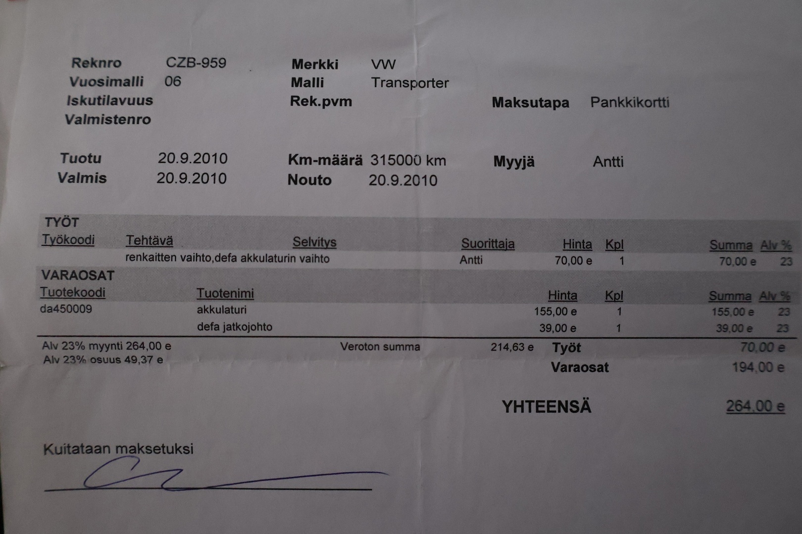 VOLKSWAGEN Transporter 2006