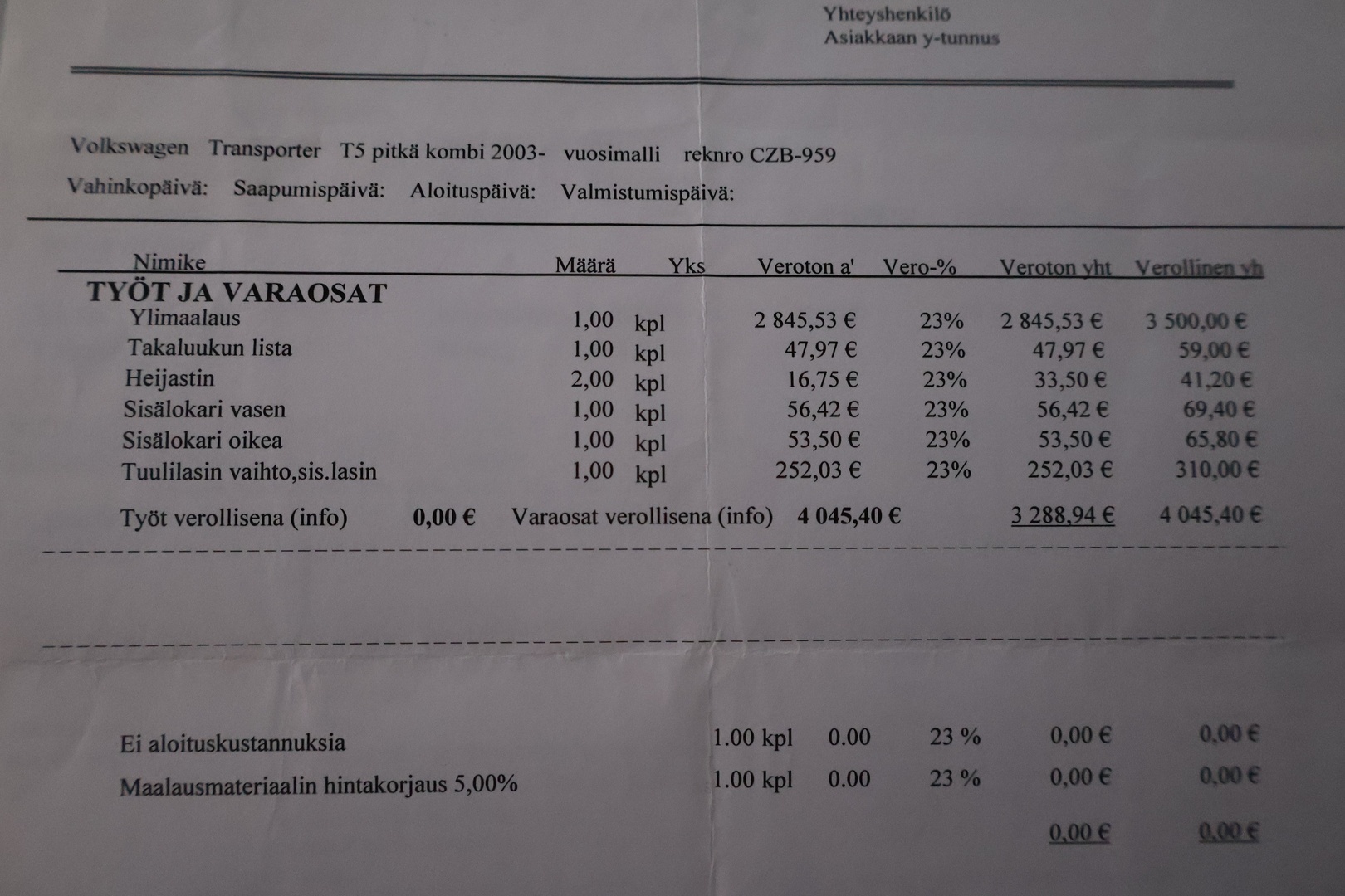 VOLKSWAGEN Transporter 2006