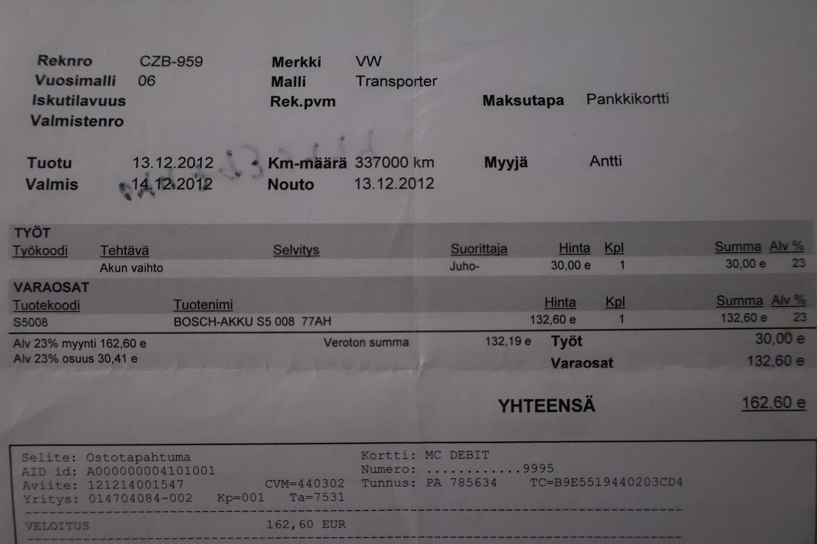 VOLKSWAGEN Transporter 2006