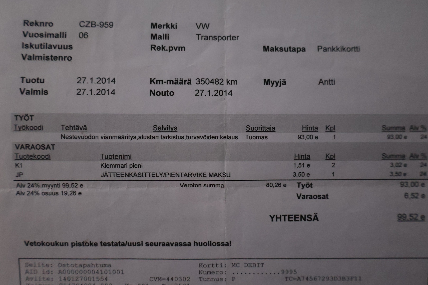 VOLKSWAGEN Transporter 2006