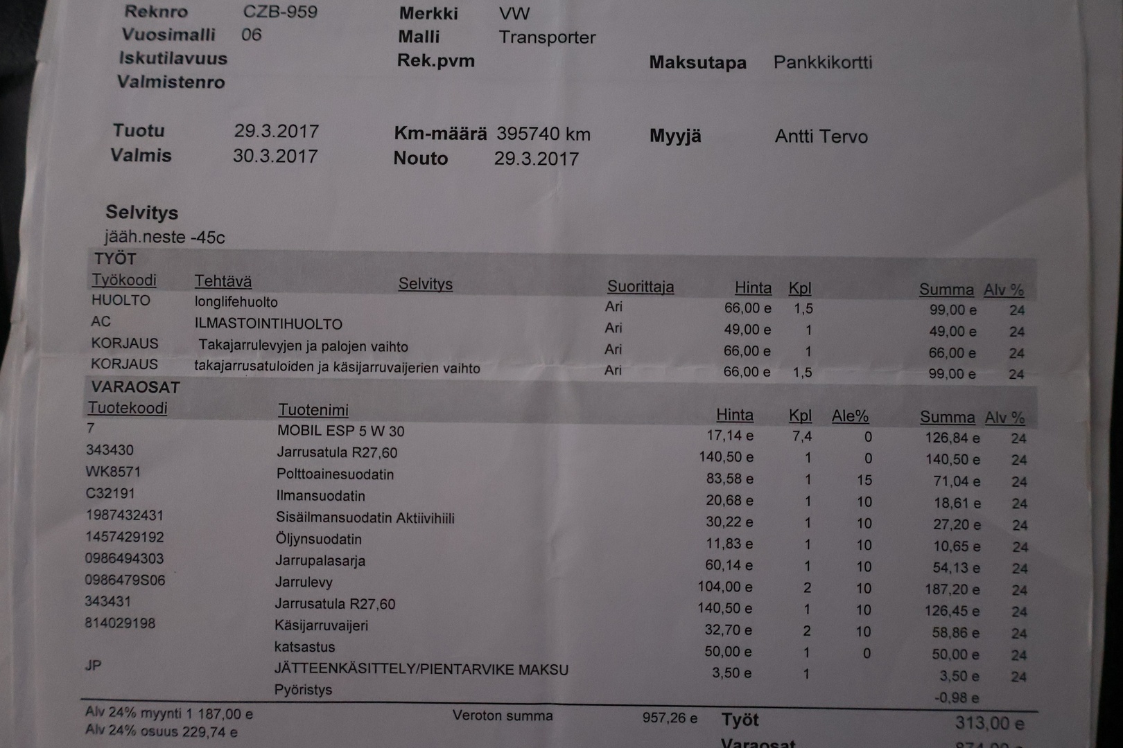 VOLKSWAGEN Transporter 2006