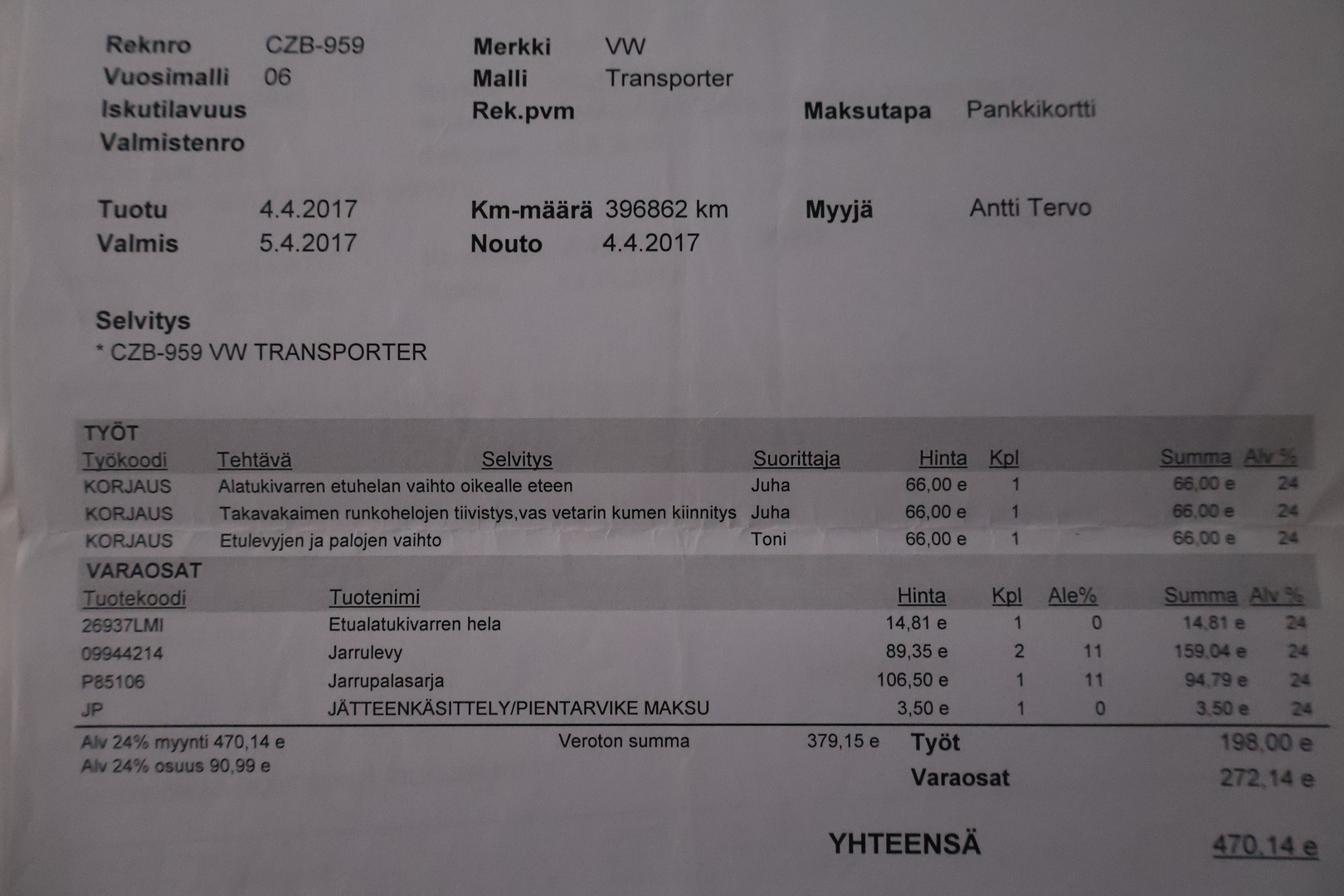 VOLKSWAGEN Transporter 2006