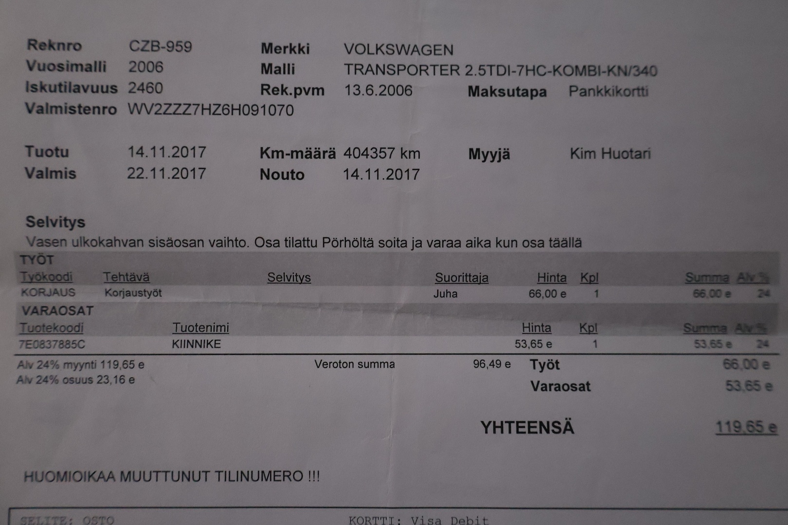 VOLKSWAGEN Transporter 2006