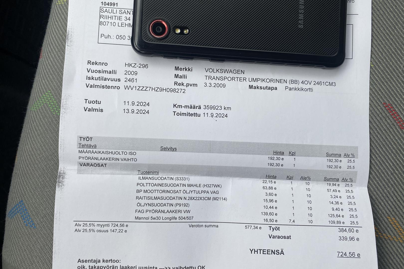 VOLKSWAGEN TRANSPORTER 2009