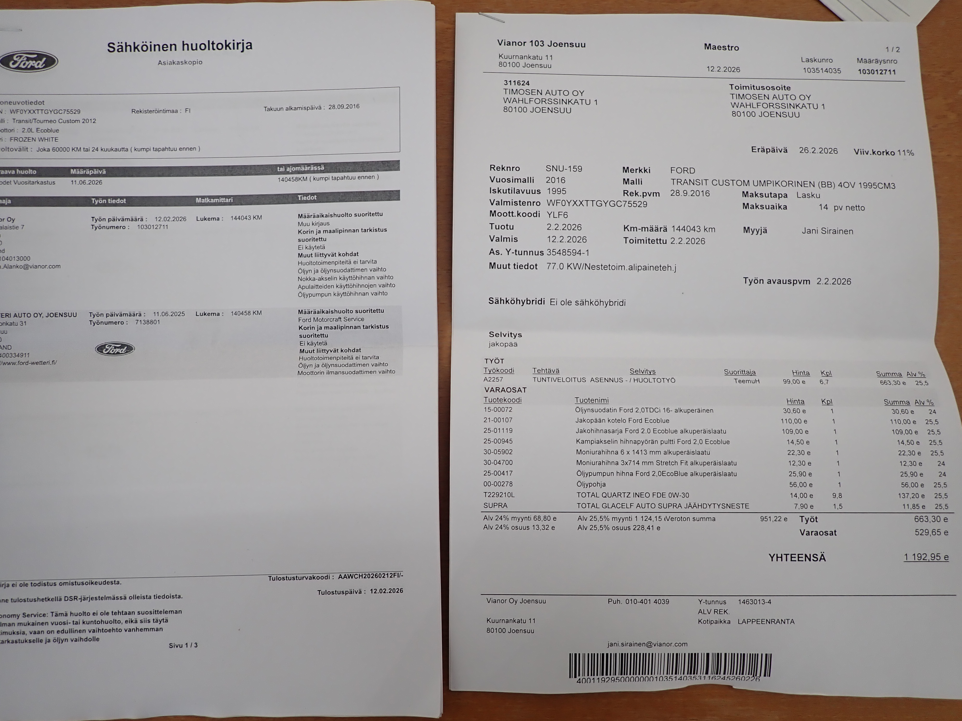 FORD Transit Custom 2016